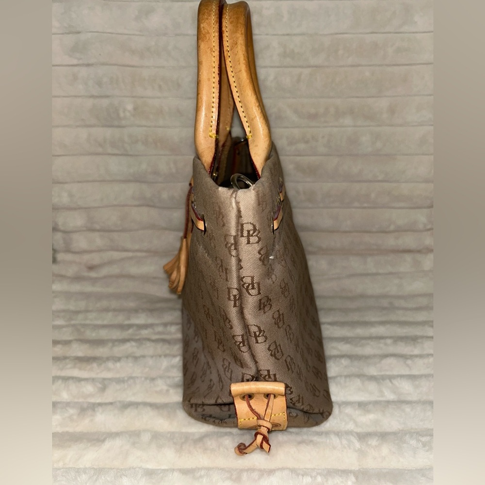 Dooney & Bourke Brown Monogram Tote with Tassel - Picture 9 of 13